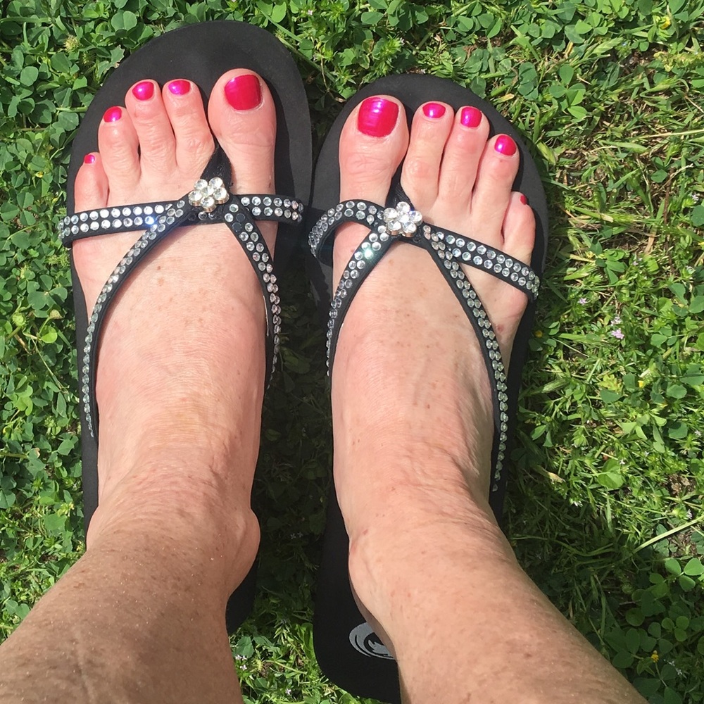 Wedge Rhinestone Sandals - Picture 6 of 7